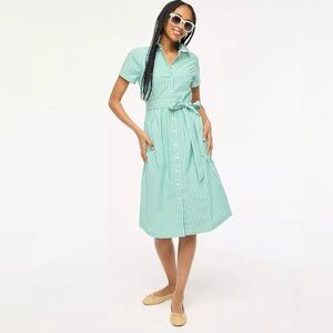 J.Crew Striped short-sleeve midi shirtdress sz 10 NWT
